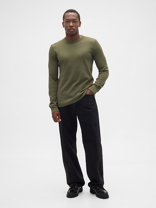 Image number 3 showing, Waffle-Knit Crewneck T-Shirt