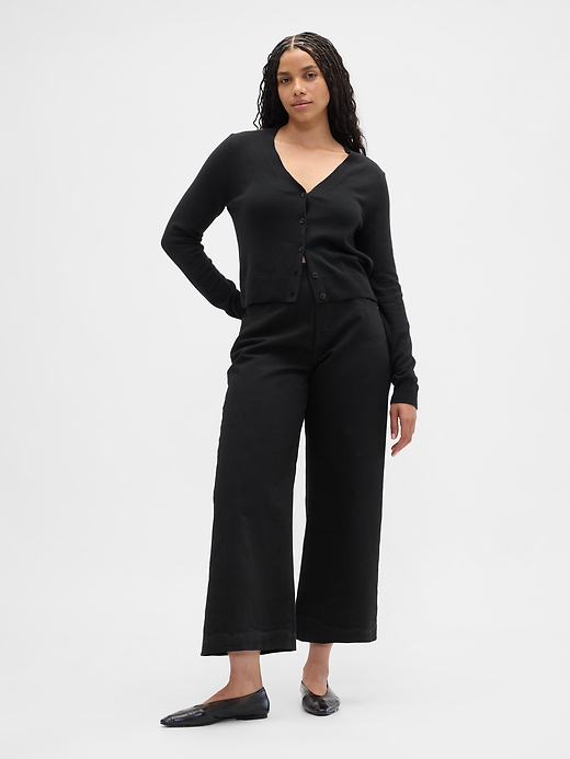 Image number 5 showing, High Rise Wide-Leg Crop Jeans