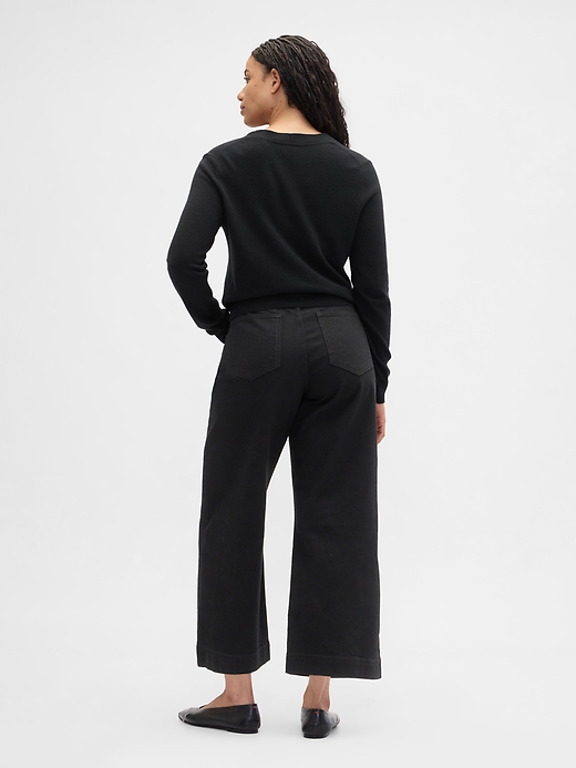 Image number 6 showing, High Rise Wide-Leg Crop Jeans