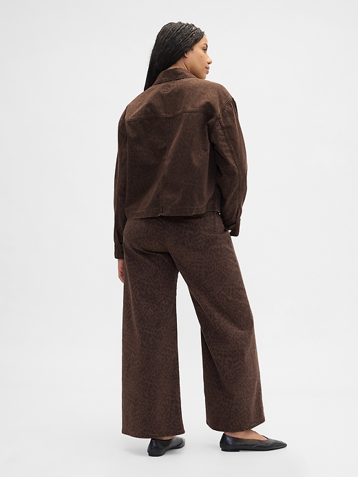 Image number 6 showing, High Rise Print Wide-Leg Jeans