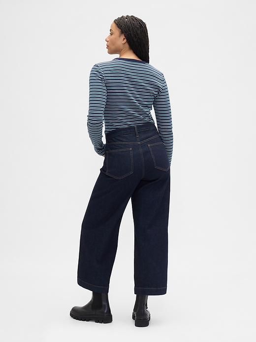 Image number 6 showing, High Rise Wide-Leg Crop Jeans