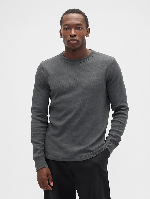 Image number 1 showing, Waffle-Knit Crewneck T-Shirt