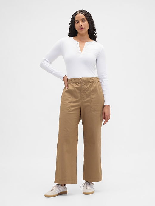Image number 5 showing, High Rise Easy Wide-Leg Khakis
