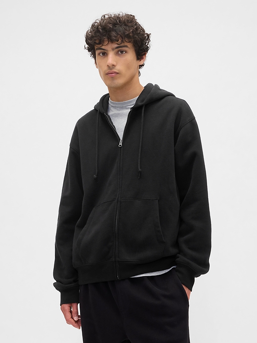 Image number 1 showing, Adult Vintage Soft Oversized Zip Hoodie