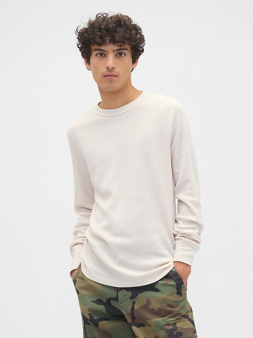 Image number 1 showing, Waffle-Knit Crewneck T-Shirt