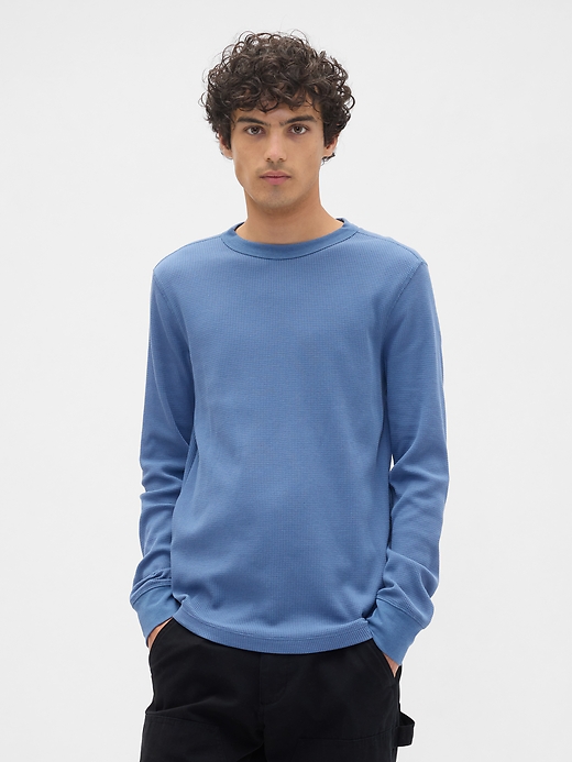 Image number 1 showing, Waffle-Knit Crewneck T-Shirt