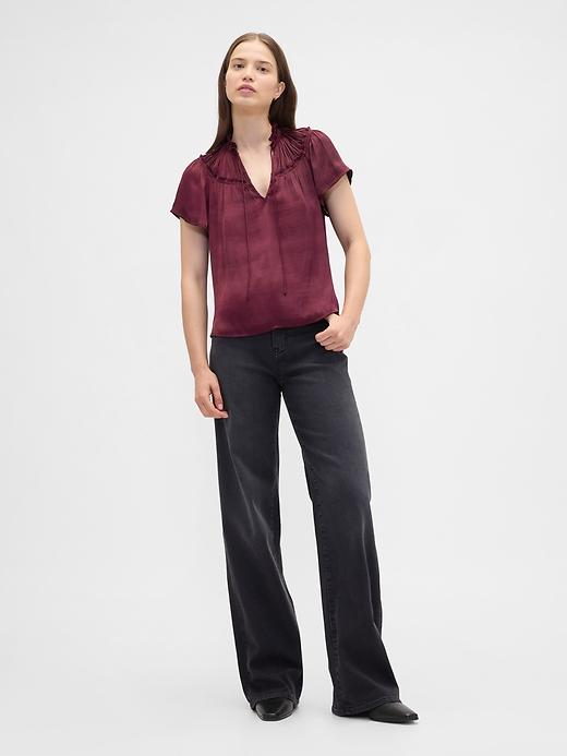 100% Recycled Relaxed Splitneck Top | Gap Factory