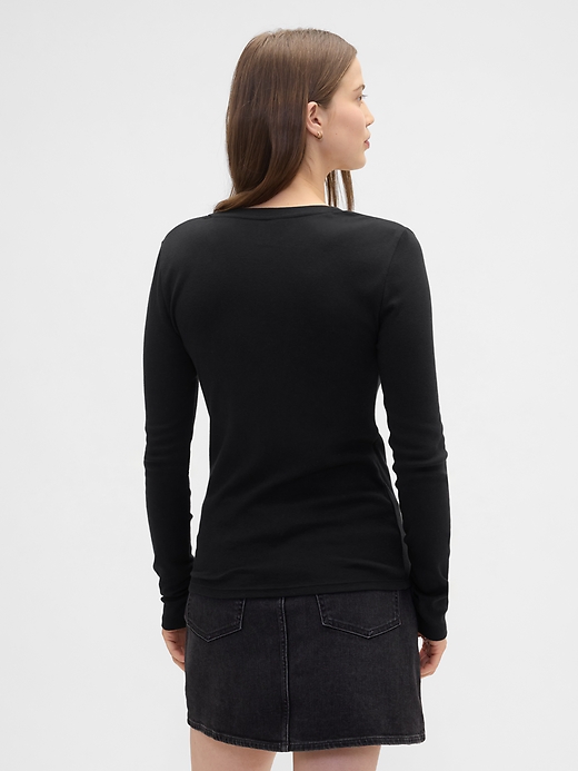 Image number 2 showing, Modern Ribbed V-Neck T-Shirt