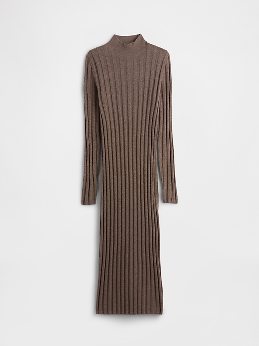 Image number 6 showing, CashSoft Ribbed Mockneck Midi Dress