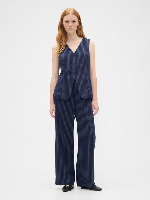Image number 1 showing, Recycled Mid Rise Easy Wide-Leg Pants