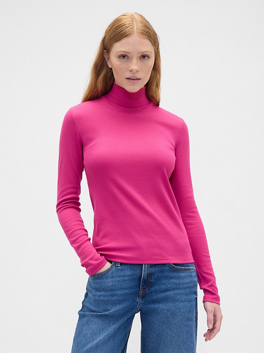 Image number 1 showing, Ribbed Turtleneck T-Shirt