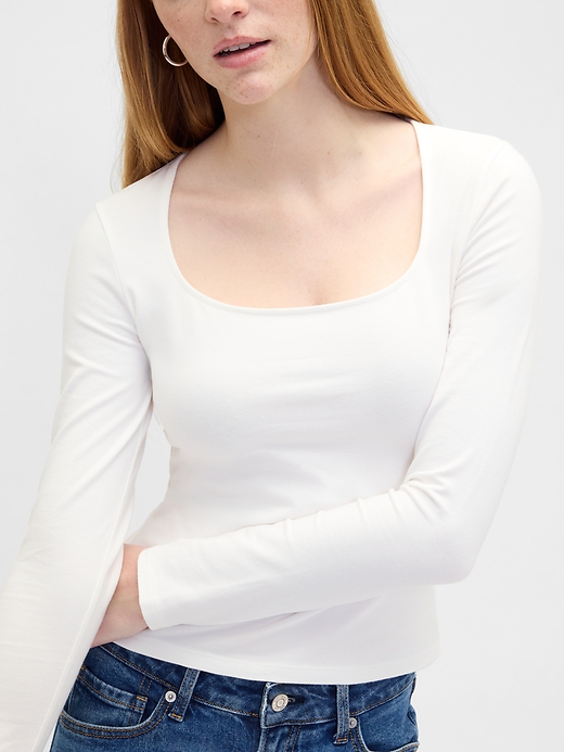 Image number 4 showing, Stretch Jersey Scoopneck Top
