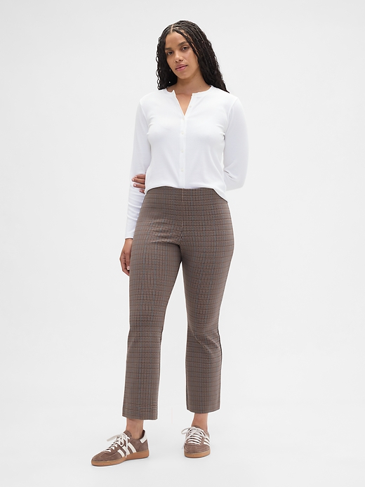 Image number 5 showing, High Rise Ponte Flare Crop Pants