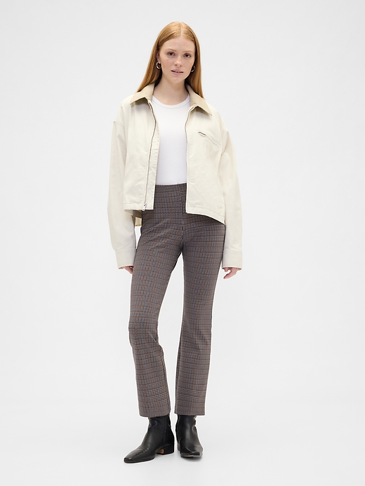 Image number 1 showing, High Rise Ponte Flare Crop Pants