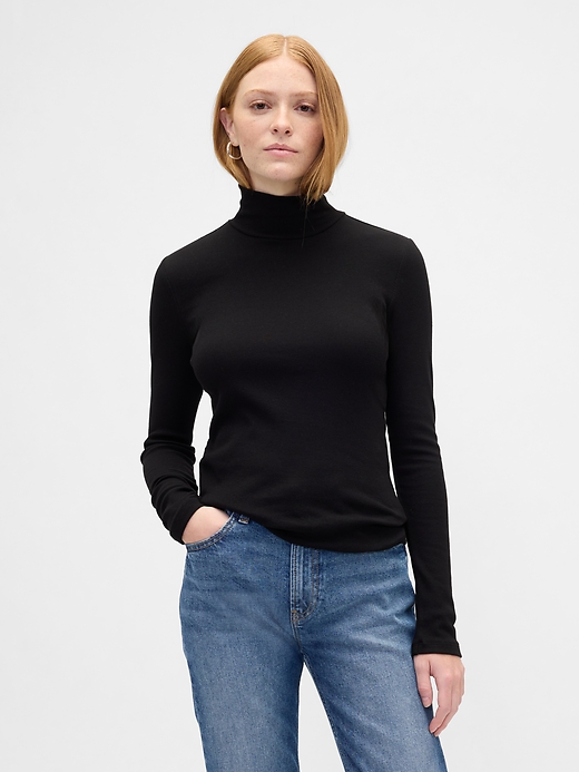 Image number 1 showing, Ribbed Turtleneck T-Shirt