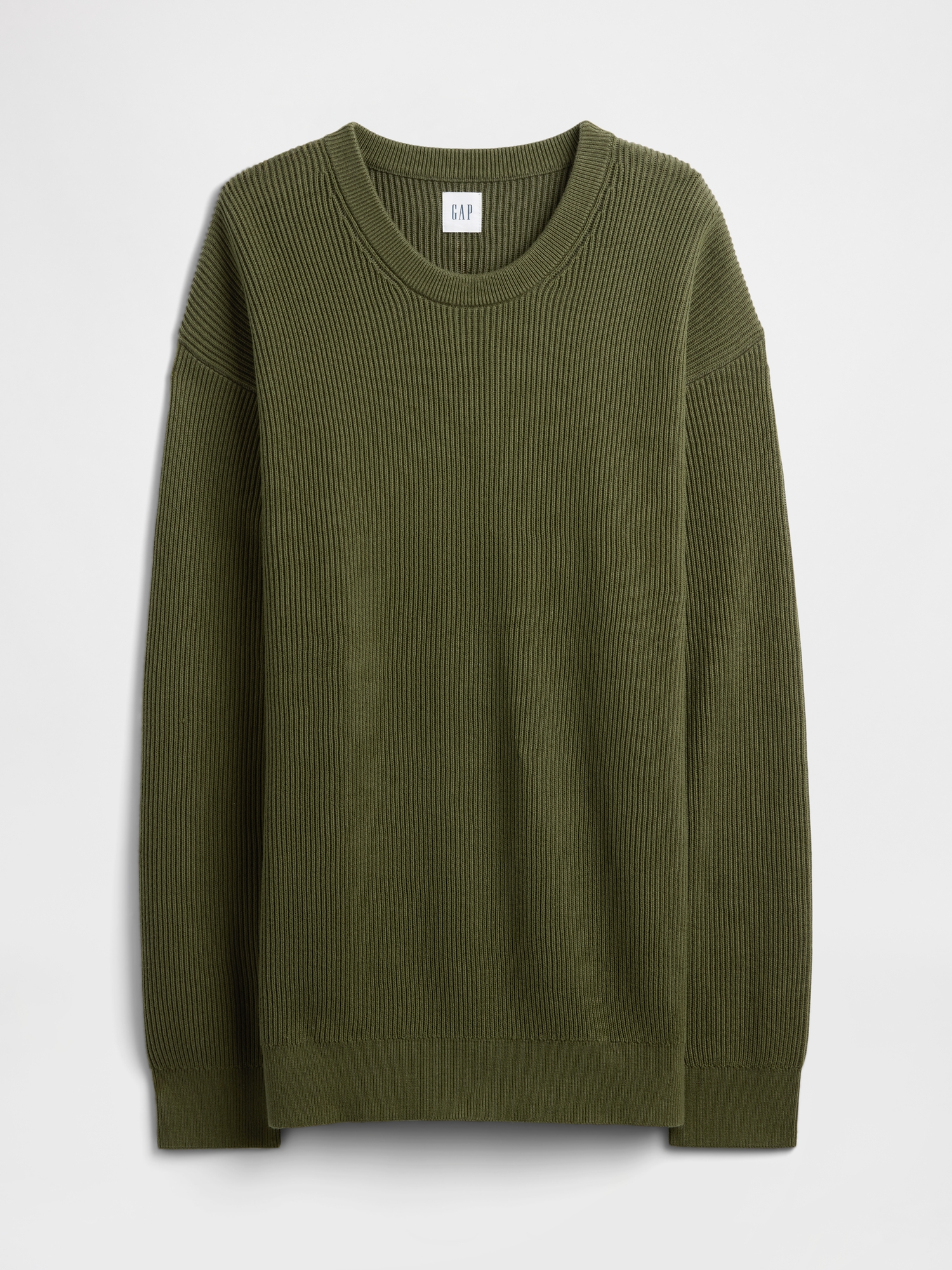 Oversized Fisherman-Stitch Crewneck Sweater | Gap Factory