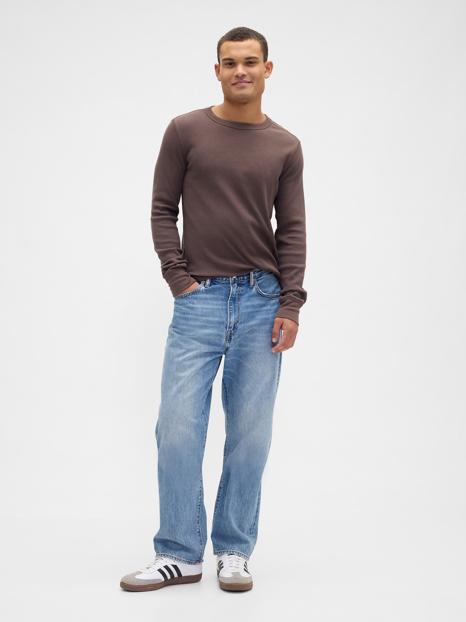 Waffle-Knit Crewneck T-Shirt | Gap Factory