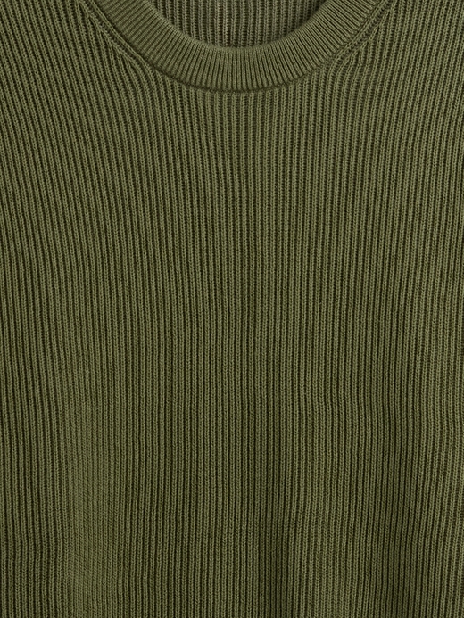 Image number 4 showing, Oversized Fisherman-Stitch Crewneck Sweater