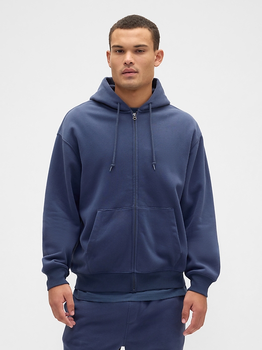 Image number 1 showing, Adult Vintage Soft Oversized Zip Hoodie