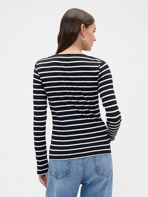 Image number 2 showing, Modern Ribbed Stripe Crewneck T-Shirt