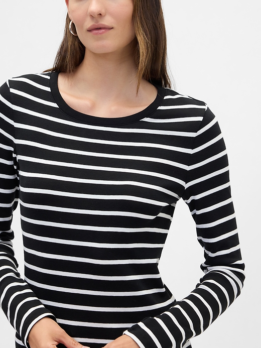 Image number 4 showing, Modern Ribbed Stripe Crewneck T-Shirt
