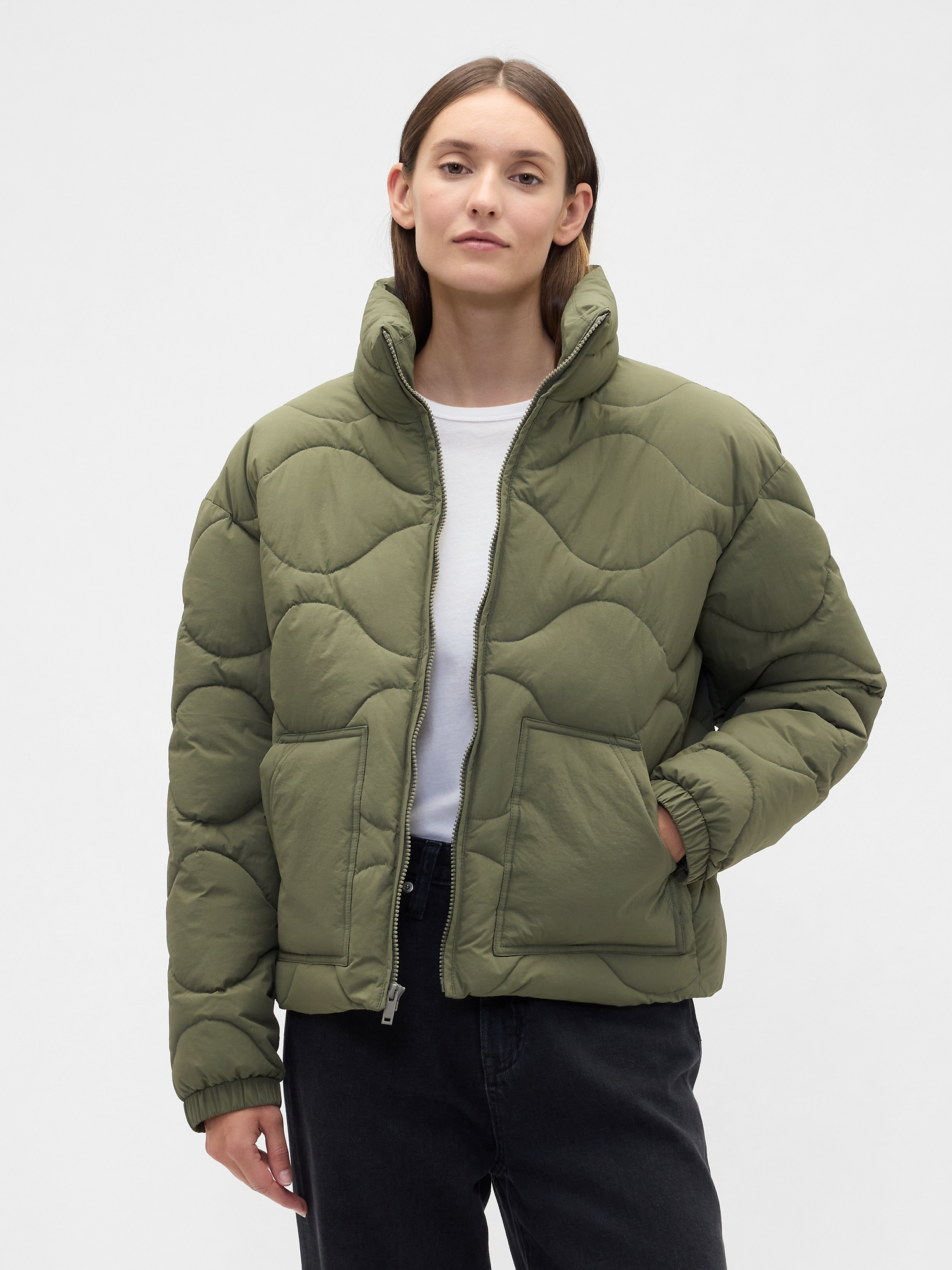 Relaxed Quilted Nylon Jacket | Gap Factory