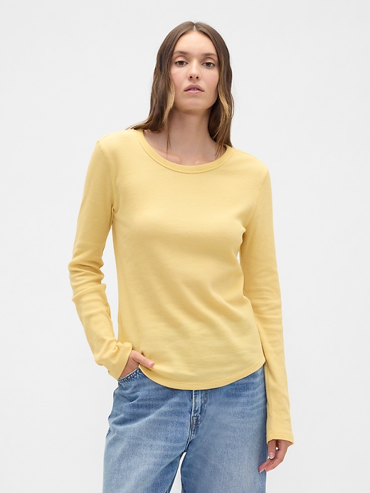 Image number 1 showing, Waffle-Knit Crewneck T-Shirt