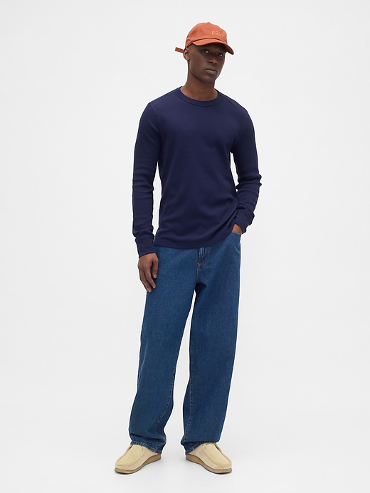 Image number 3 showing, Waffle-Knit Crewneck T-Shirt