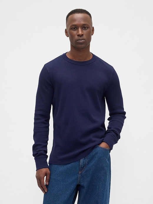 Image number 1 showing, Waffle-Knit Crewneck T-Shirt