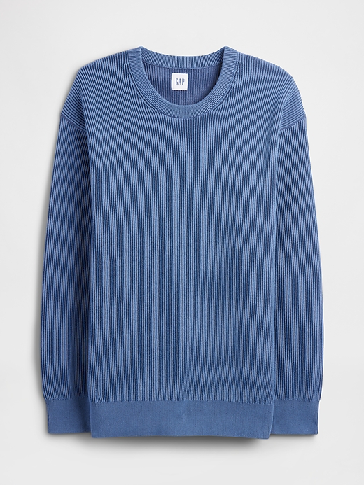 Oversized Fisherman-Stitch Crewneck Sweater | Gap Factory