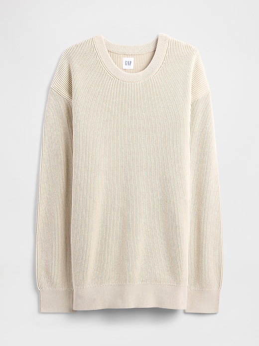 Image number 5 showing, Oversized Fisherman-Stitch Crewneck Sweater