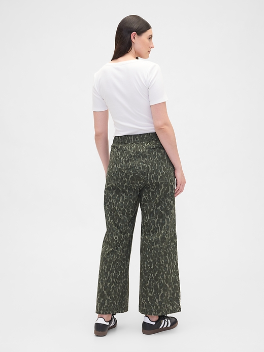 Image number 6 showing, High Rise Print Easy Wide-Leg Khakis