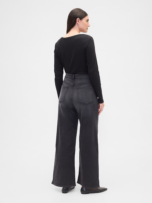 Image number 6 showing, High Rise Wide-Leg Sweatpant Jeans