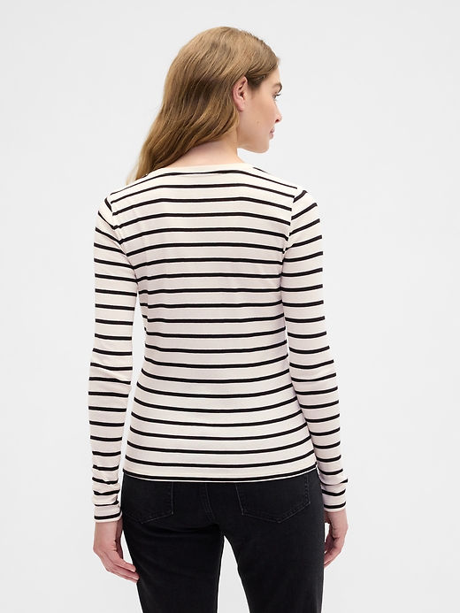 Image number 2 showing, Stripe V-Neck T-Shirt