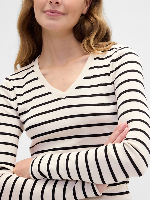 Image number 4 showing, Stripe V-Neck T-Shirt