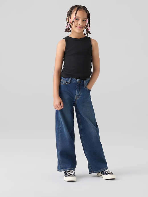Image number 2 showing, Kids High Rise Wide-Leg Ankle Sweatpant Jeans