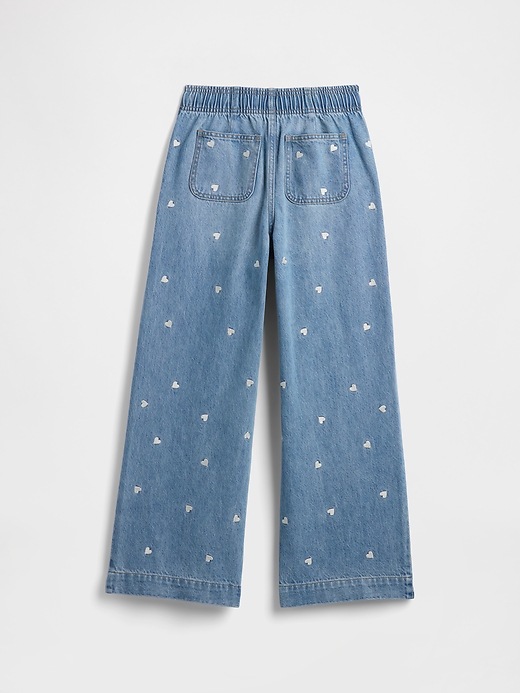 Image number 2 showing, Kids High Rise Pull-On Wide-Leg Jeans