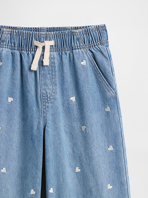 Image number 3 showing, Kids High Rise Pull-On Wide-Leg Jeans