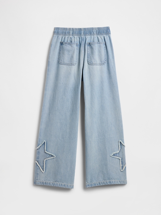 Image number 2 showing, Kids High Rise Pull-On Wide-Leg Jeans