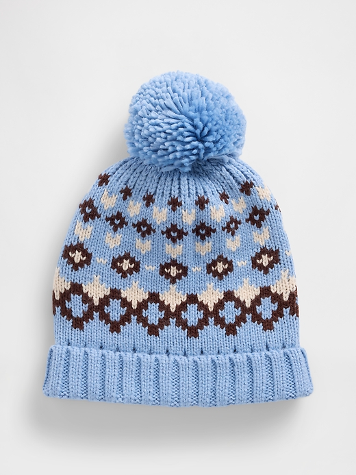 Image number 1 showing, Fair Isle Poof Beanie