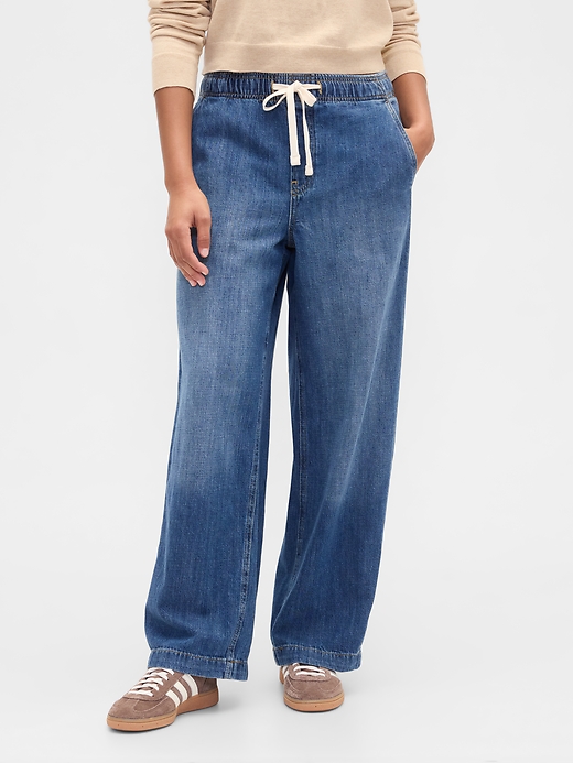Image number 2 showing, High Rise Easy Wide-Leg Jeans