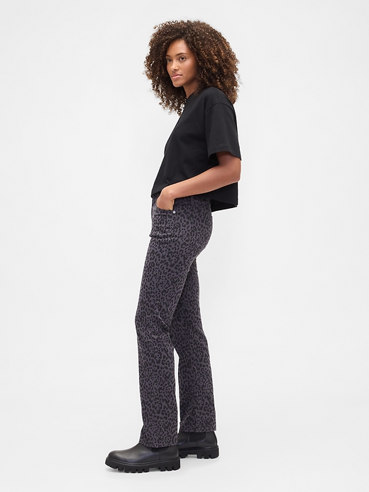Image number 3 showing, High Rise '90s Straight Leopard Print Jeans