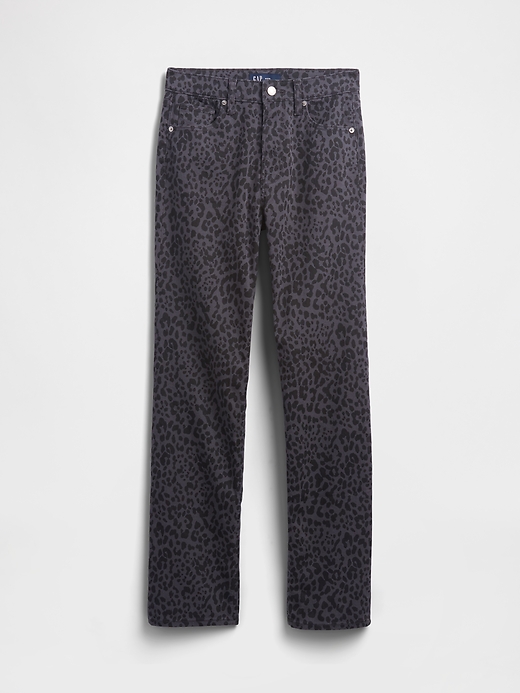 Image number 7 showing, High Rise '90s Straight Leopard Print Jeans