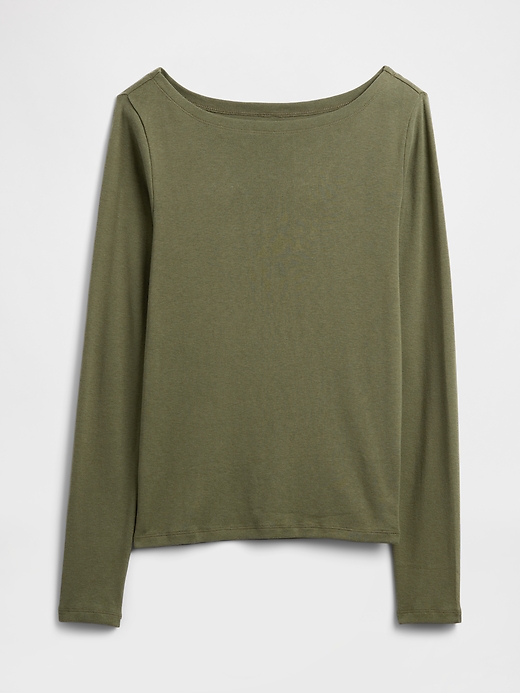 Image number 5 showing, Modern Ribbed Boatneck T-Shirt