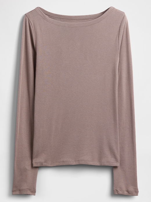 Image number 5 showing, Modern Ribbed Boatneck T-Shirt