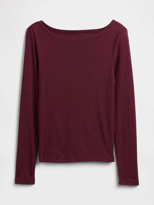 Image number 5 showing, Modern Ribbed Boatneck T-Shirt