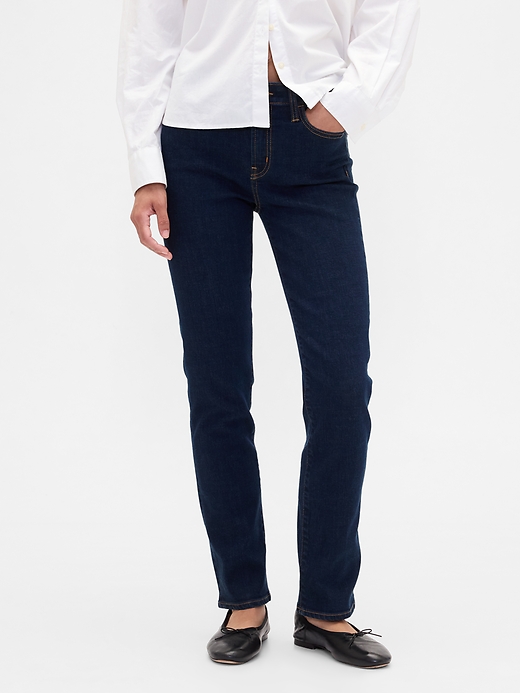 Image number 2 showing, Mid Rise Classic Straight Jeans