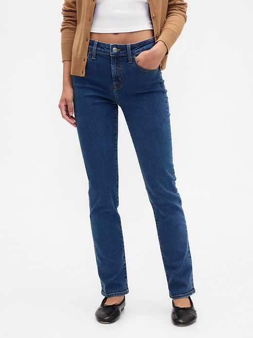 Image number 2 showing, Mid Rise Classic Straight Jeans