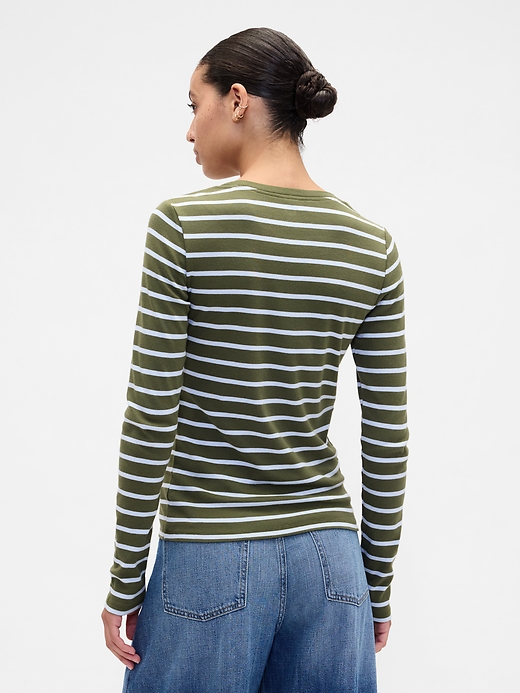 Image number 2 showing, Modern Ribbed Stripe Crewneck T-Shirt