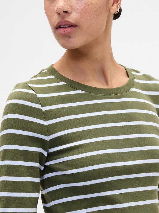 Image number 4 showing, Modern Ribbed Stripe Crewneck T-Shirt